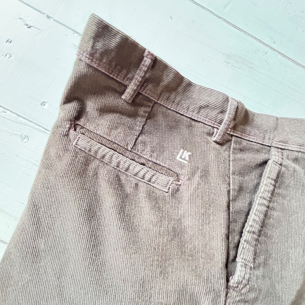 LK Mens Corduroy Pants Size 38x32 Brown Straight Leg Casual‎ Trousers